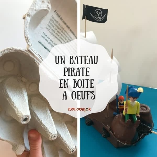 un bateau pirate en boite oeufs