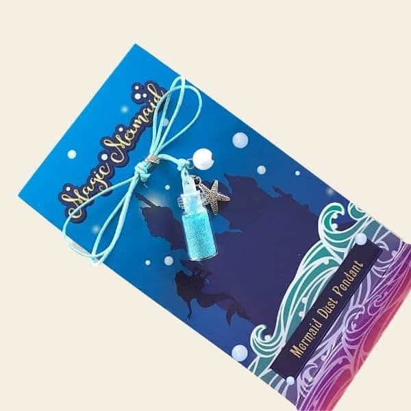 pendentif fiole poudre magique sirene bleu