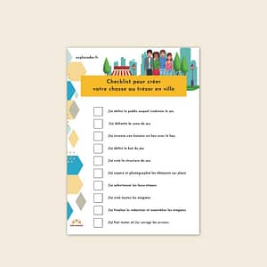 checklist pour jeu de piste en ville