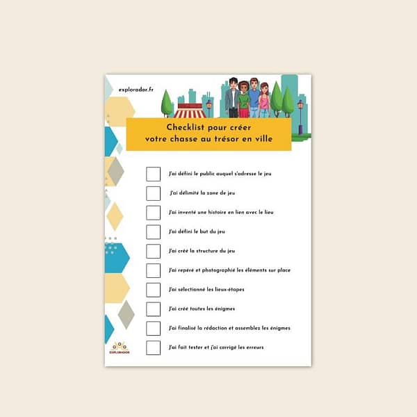 checklist pour jeu de piste en ville
